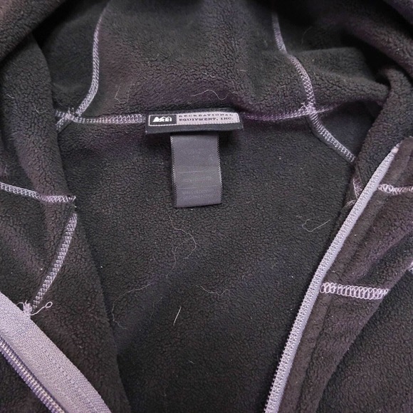 REI Mens Jacket L Trailsmith Fleece Full Zip Black Polartec Adventure Outdoors - Picture 6 of 11